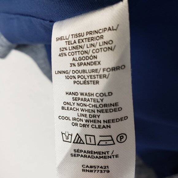 Ann Taylor Linen Blend Blazer Career Office Heather Blue size 8 Minimalist - Picture 7 of 13